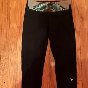 black capris with design waistband